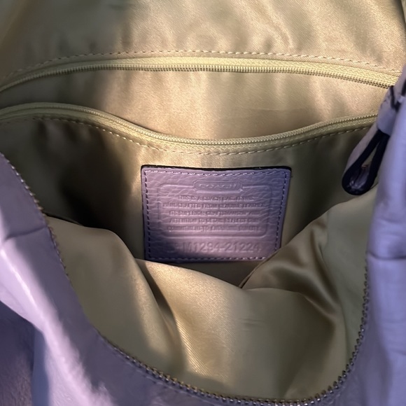 Coach Crossbody Bag. Grey color with lime green interior. - Picture 8 of 12